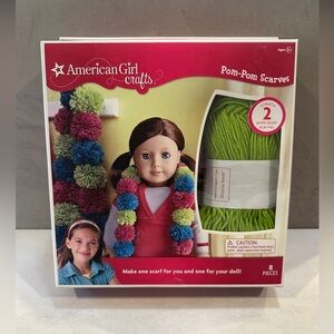 American Girl Doll Crafts Pom-Pom Scarves Kit 8 Pieces Open Box